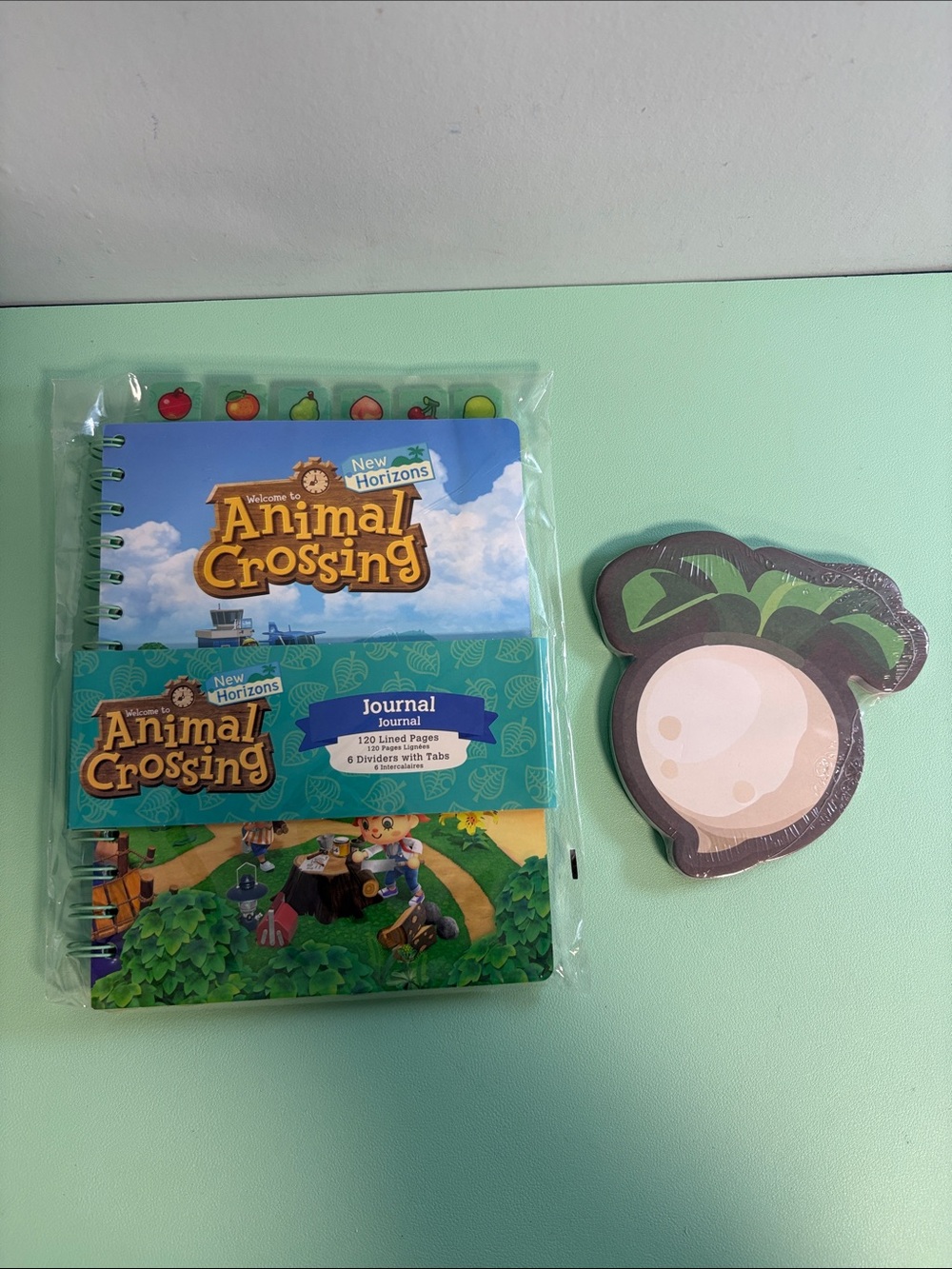 Nintendo Animal Crossing Journal & Turnip Shaped Sticky Notes, Kids Stationary